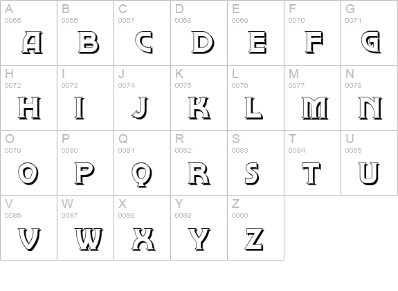 Brownwood Shadow NF uppercase A-Z preview