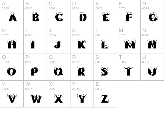 Brrrrr Regular uppercase A-Z preview