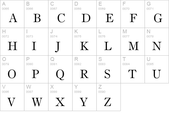 Bruce Old Style uppercase A-Z preview