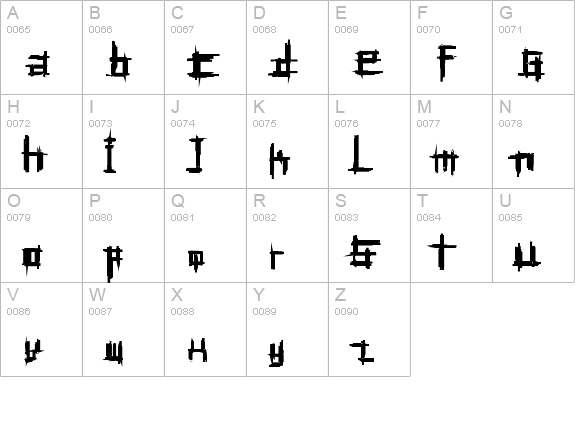 Bruised Fifty uppercase A-Z preview