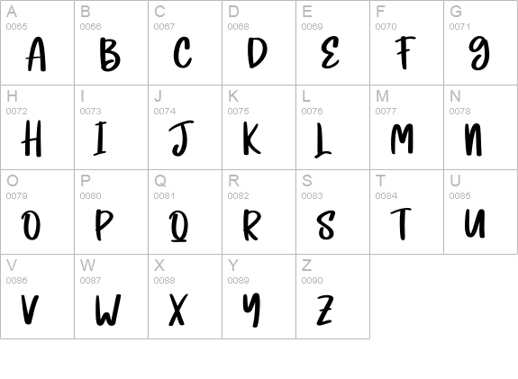 Bruney uppercase A-Z preview