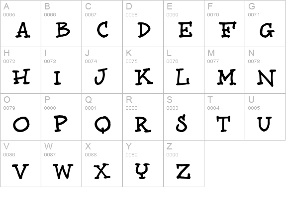 brunoBook uppercase A-Z preview