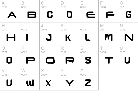 Brunst uppercase A-Z preview