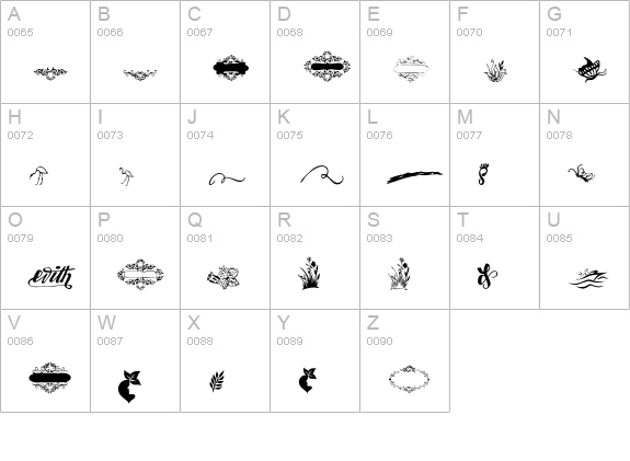 Bruselo Ornm uppercase A-Z preview