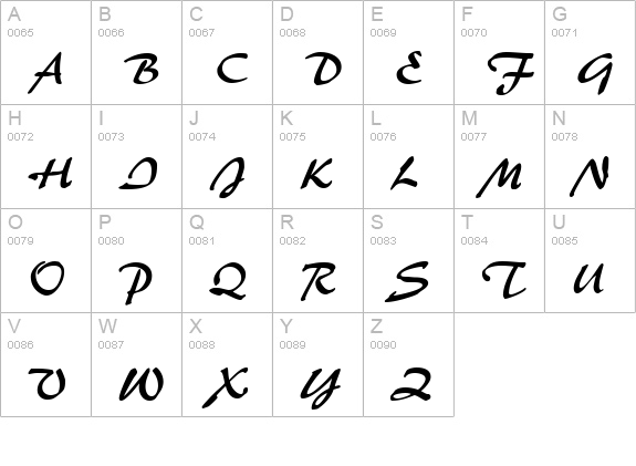 Brush Flash uppercase A-Z preview