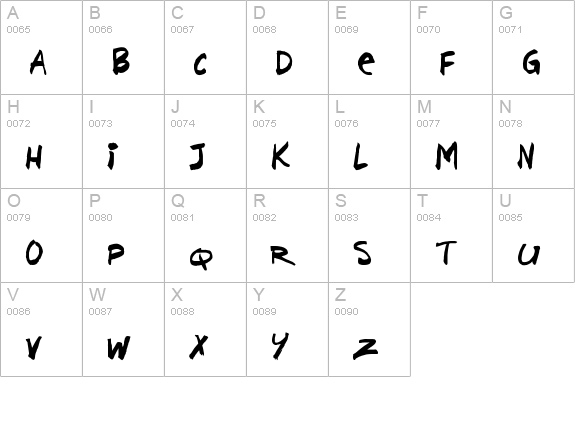 Brushcut uppercase A-Z preview