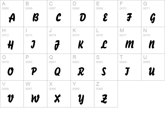 BrushStroke 26 Normal uppercase A-Z preview