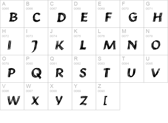 Brushstroke Plain uppercase A-Z preview