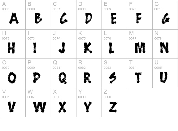 BrushStrokeFast uppercase A-Z preview