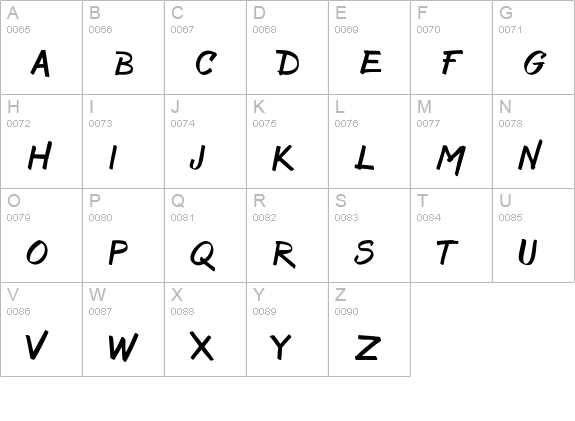 Bruss uppercase A-Z preview