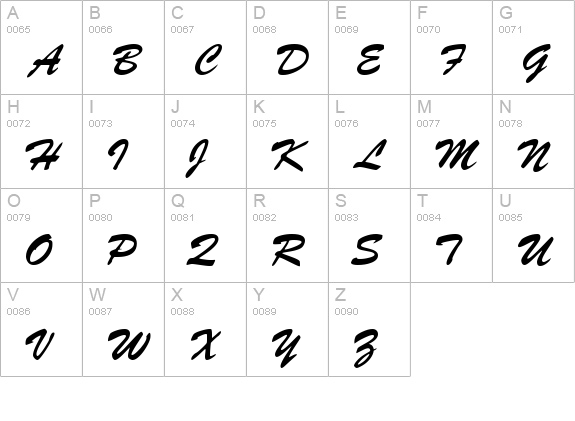 Brussels Regular uppercase A-Z preview