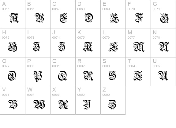 BrusselsTitlingCaps uppercase A-Z preview