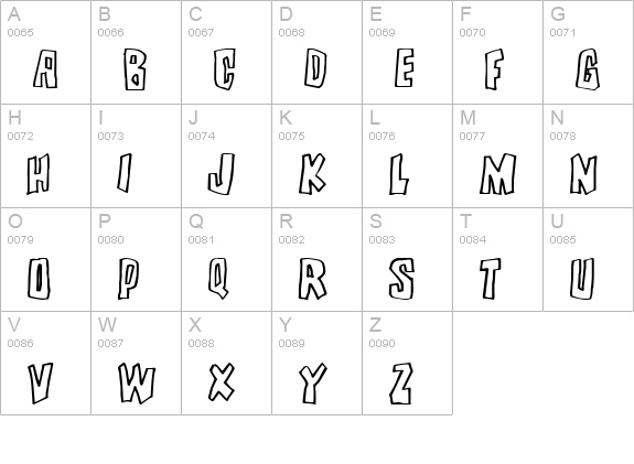 Brutality uppercase A-Z preview