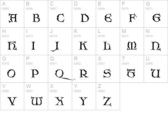 bu Scarecrow uppercase A-Z preview