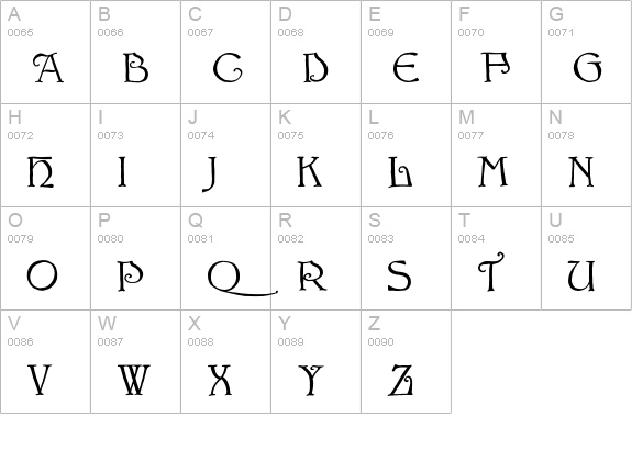 bu Wicked uppercase A-Z preview