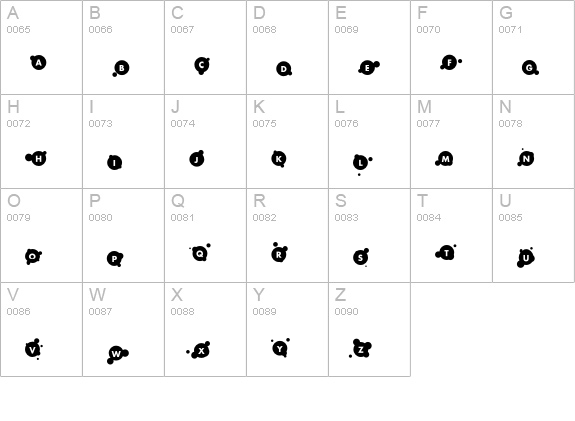 Bubble uppercase A-Z preview