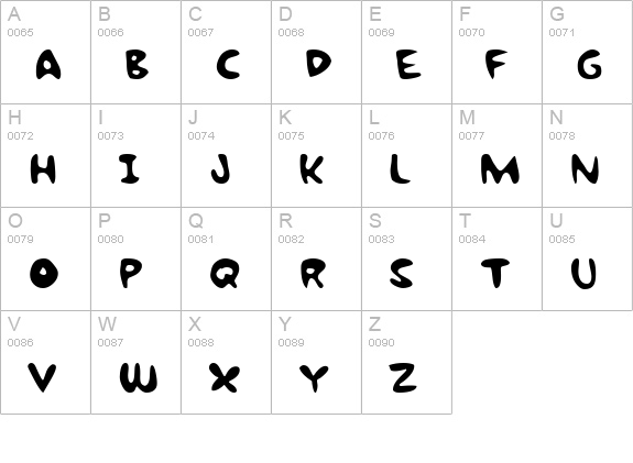 Bubble Gum RockB uppercase A-Z preview