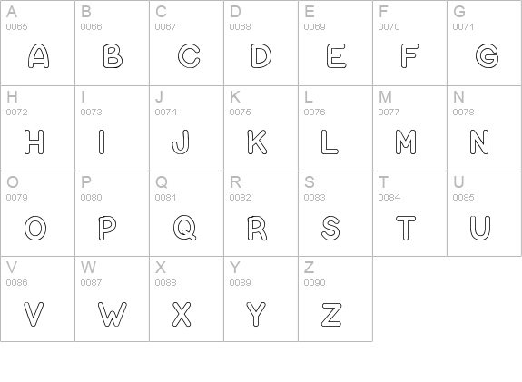 Bubble Letters uppercase A-Z preview