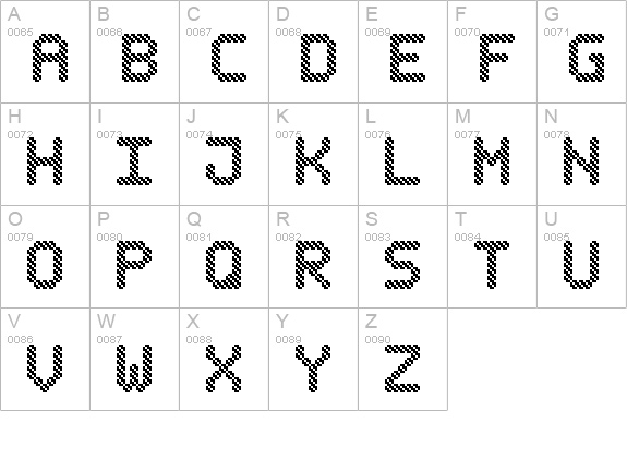 Bubble Pixel-7 Hatch uppercase A-Z preview