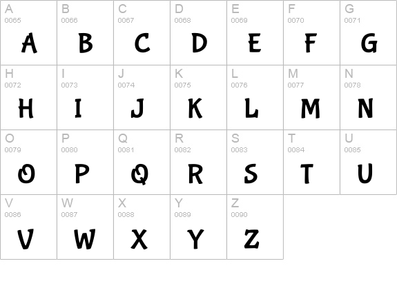 Bubblegum Sans Regular uppercase A-Z preview