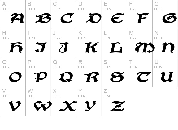 BucaneerSSK BoldItalic uppercase A-Z preview