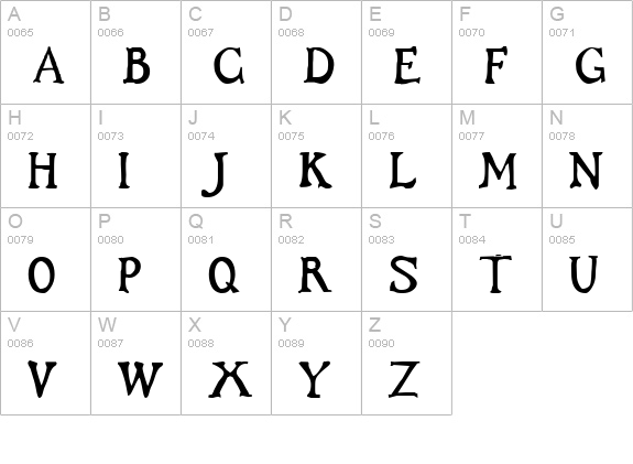 Buccaneer uppercase A-Z preview