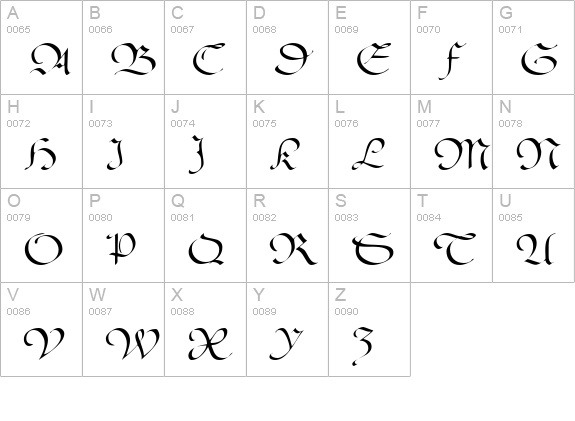 BucheSSK uppercase A-Z preview