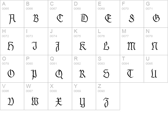 Buchkunst uppercase A-Z preview