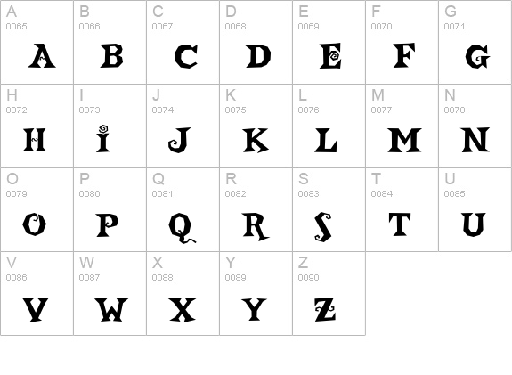 Buckethead uppercase A-Z preview