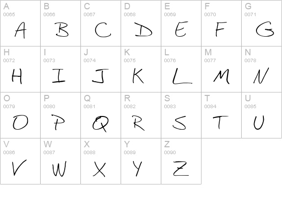 Bud Hand 1A uppercase A-Z preview