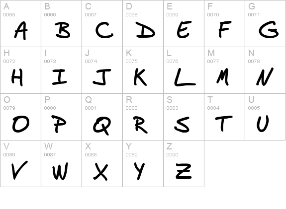 BudHand Bold uppercase A-Z preview