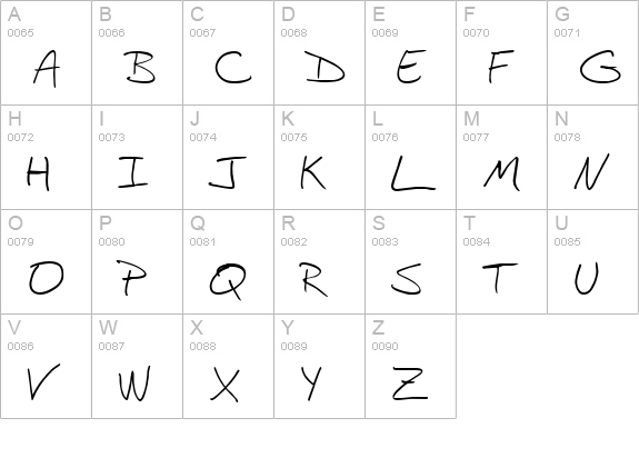 BudHand Regular uppercase A-Z preview