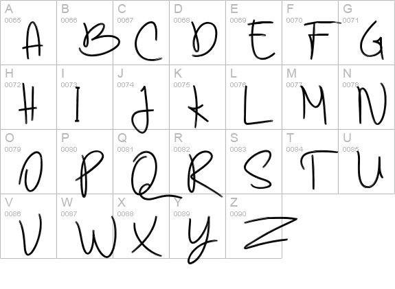 Budhayanti Script - Font Duo uppercase A-Z preview