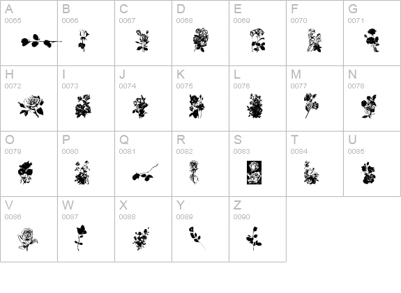 Buds and Blossoms uppercase A-Z preview