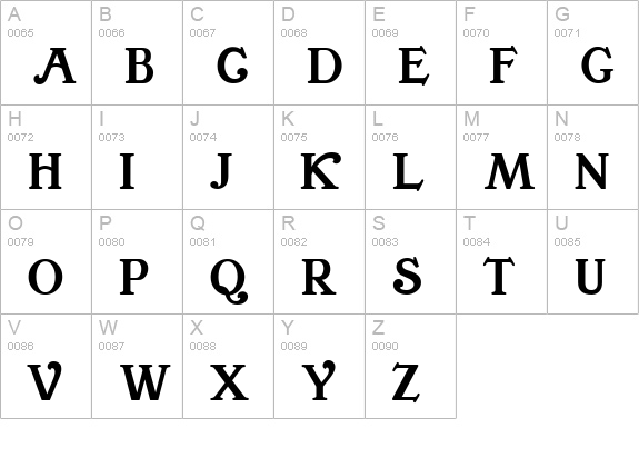 BuenaParkJF uppercase A-Z preview