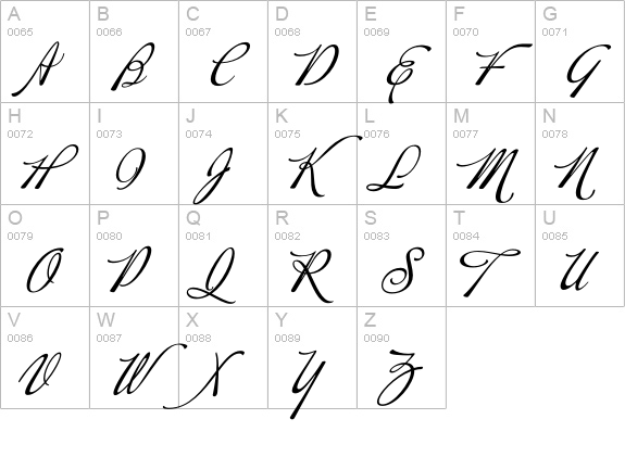 Buffet Script uppercase A-Z preview