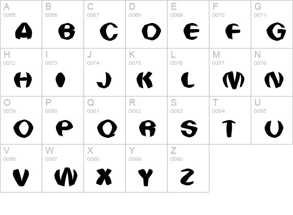 Bulge uppercase A-Z preview