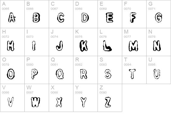 Bull Outline uppercase A-Z preview