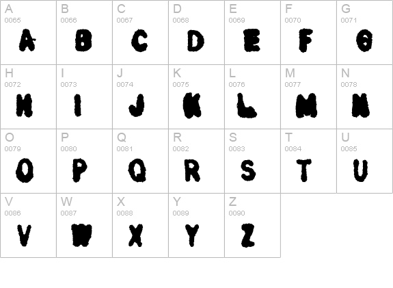 Bull-OverInked uppercase A-Z preview