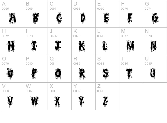 Bullet Holes uppercase A-Z preview