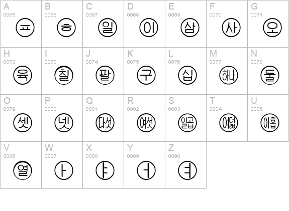 Bullets 5(Korean) uppercase A-Z preview