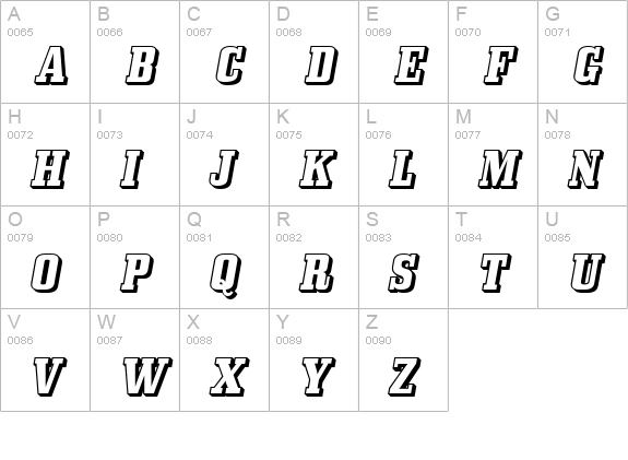 Bullpen 3D uppercase A-Z preview