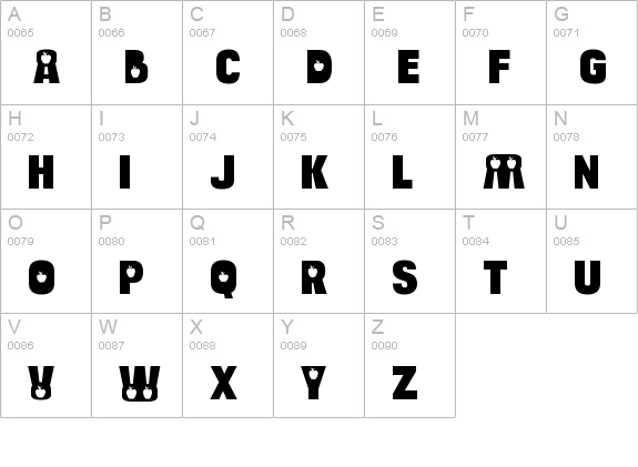 BulltoadApple-Regular uppercase A-Z preview