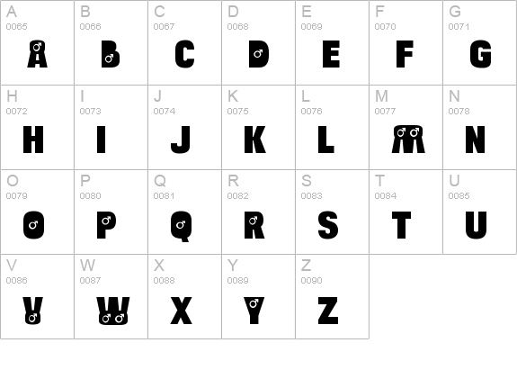 BulltoadMale-Regular uppercase A-Z preview