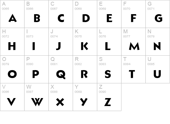 Bully Narrow Bold uppercase A-Z preview