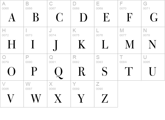 Bulmer uppercase A-Z preview