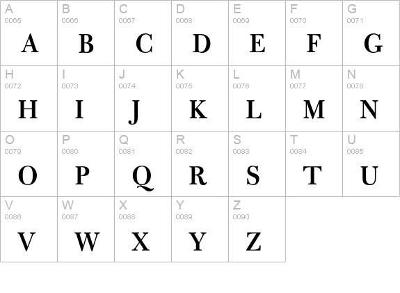 Bulmer MT SemiBold Small Caps & OldStyle Figures uppercase A-Z preview