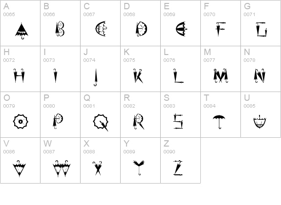 BumberShoot uppercase A-Z preview