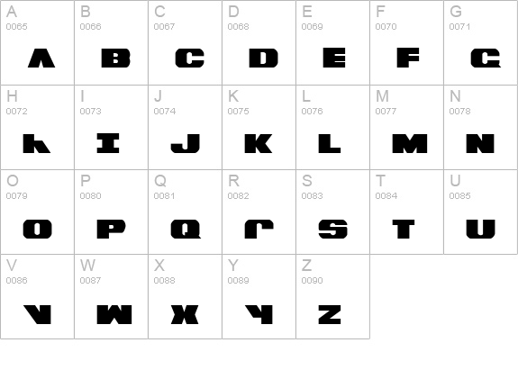 Bummer uppercase A-Z preview