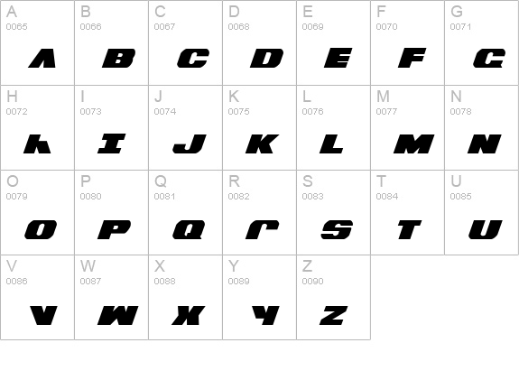 Bummer Italic uppercase A-Z preview